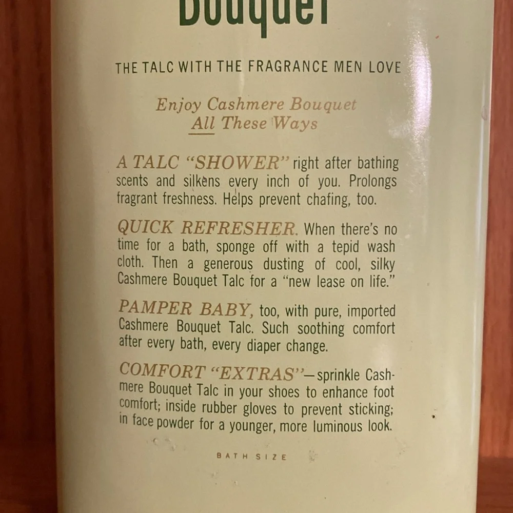Vintage Cashmere Bouquet Talcum Powder Tin With Partial Powder